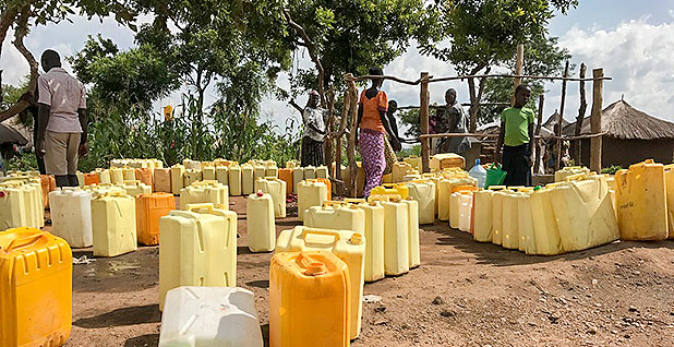 Plastic containers are used daily to deliver water to homes